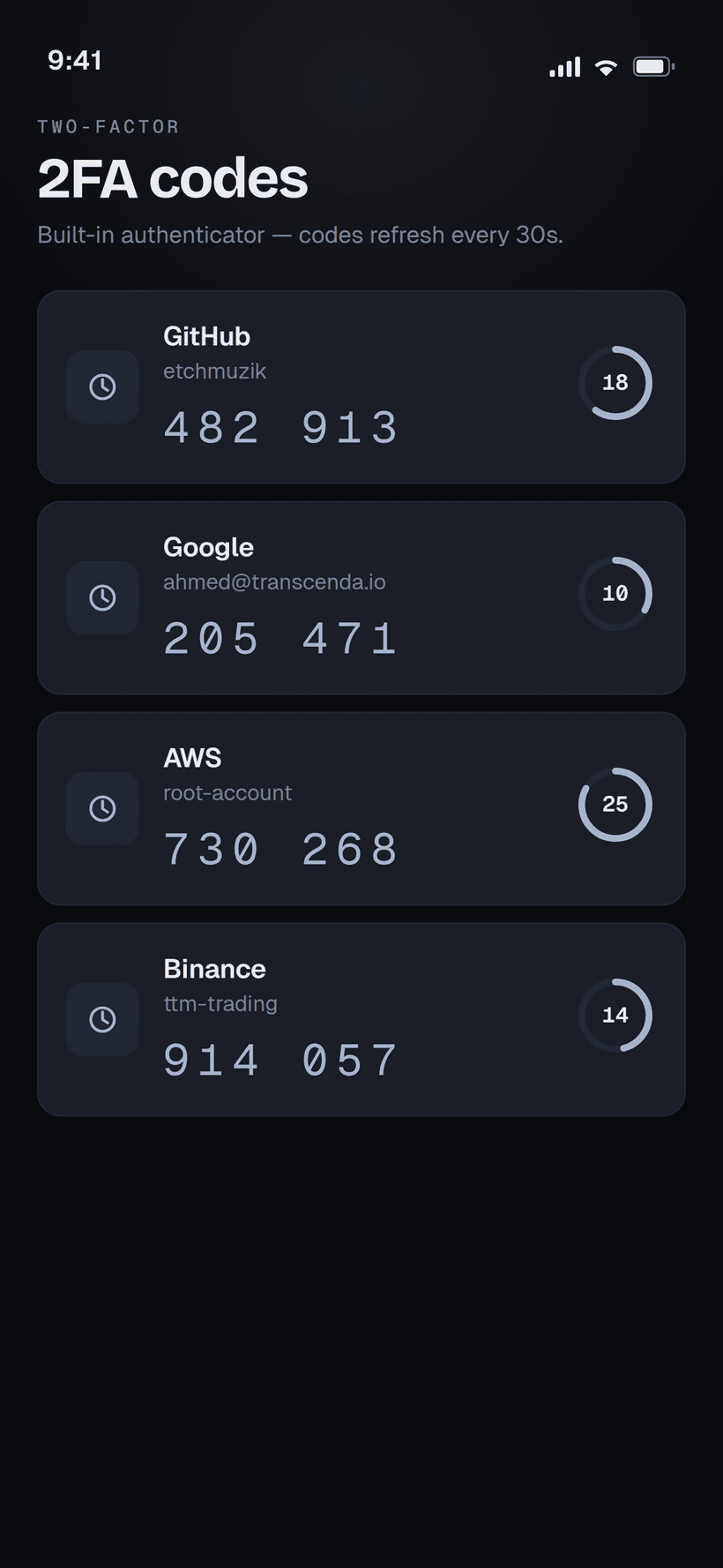TranVault screen 2