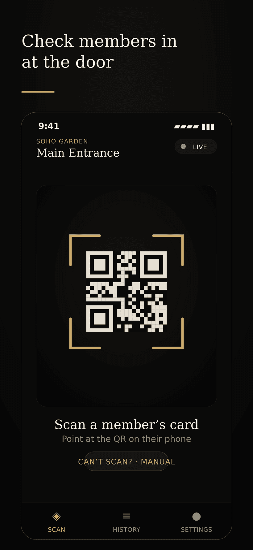 TTM Scanner app screen
