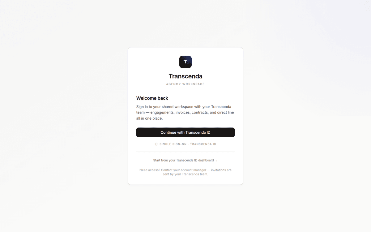 Transcenda Workspace website